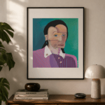 Kubistyczny portret babci jako nowoczesna dekoracja ścienna do salonu